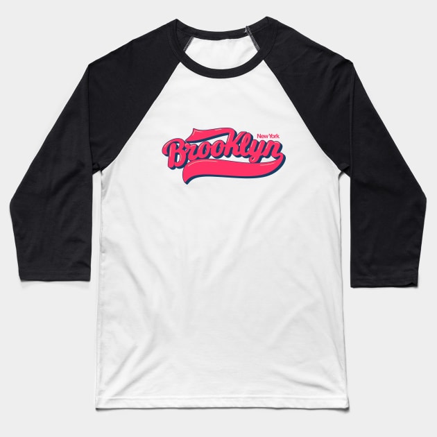 New York Brooklyn - Brooklyn Schriftzug - Brooklyn  Logo Baseball T-Shirt by Boogosh